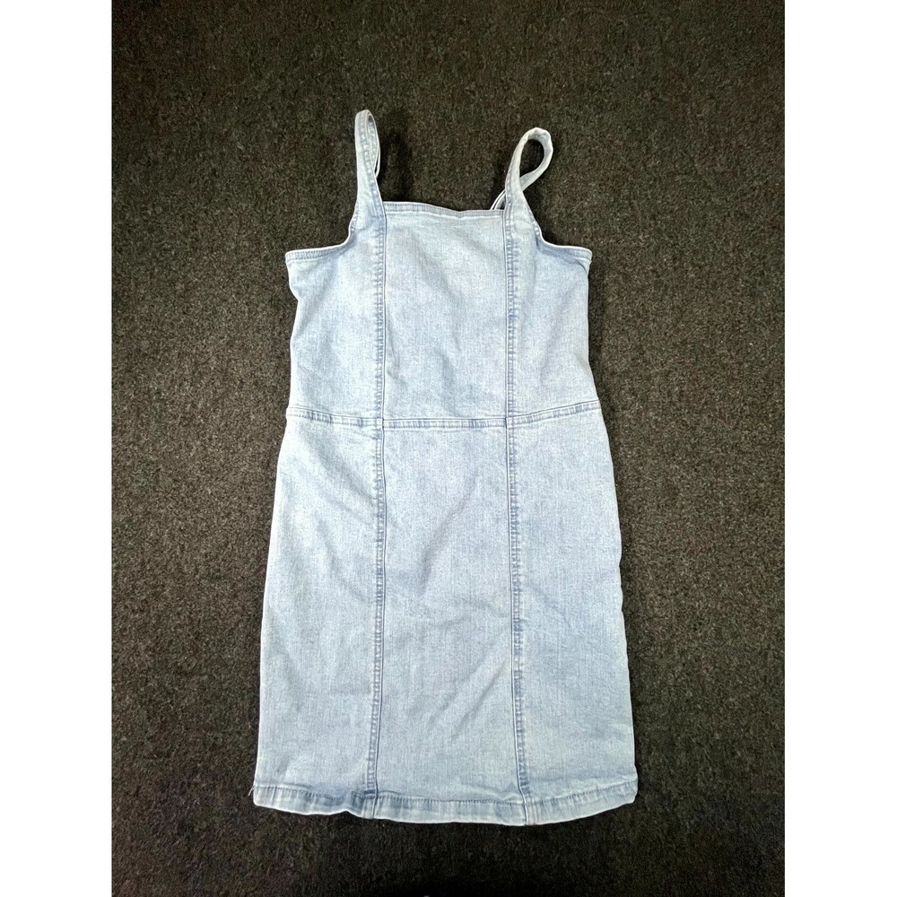 Steve Madden Tank Dress Girls L 14/16 Blue Denim Cotton Stretch Light Wash